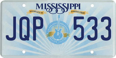 MS license plate JQP533