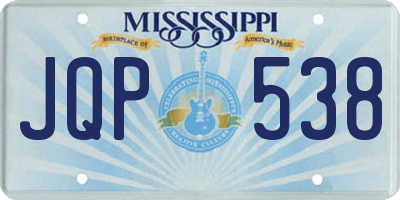 MS license plate JQP538