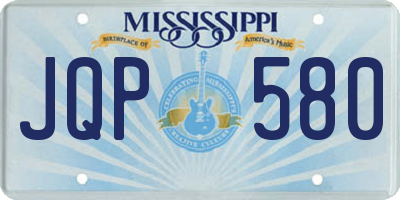 MS license plate JQP580