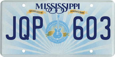 MS license plate JQP603