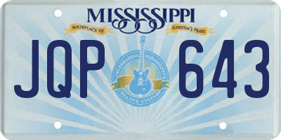 MS license plate JQP643