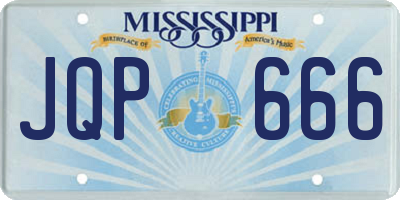 MS license plate JQP666
