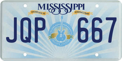 MS license plate JQP667
