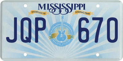 MS license plate JQP670