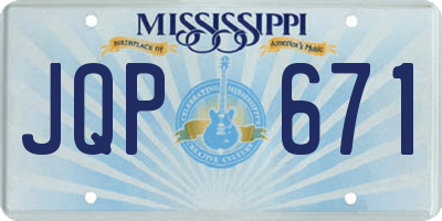 MS license plate JQP671