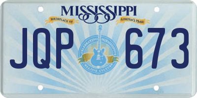MS license plate JQP673