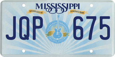 MS license plate JQP675