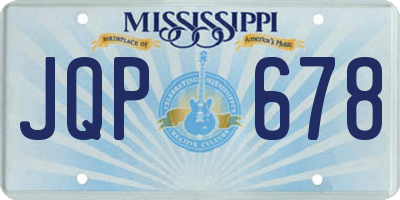 MS license plate JQP678