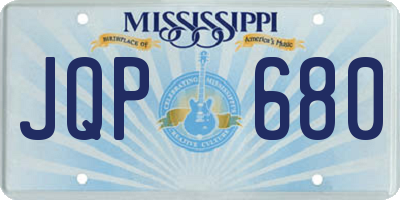 MS license plate JQP680
