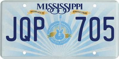 MS license plate JQP705
