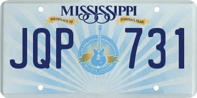 MS license plate JQP731