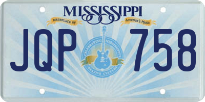 MS license plate JQP758