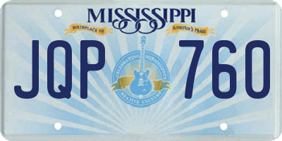 MS license plate JQP760