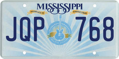 MS license plate JQP768