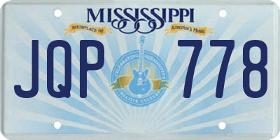 MS license plate JQP778