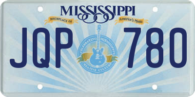 MS license plate JQP780