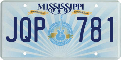 MS license plate JQP781
