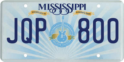 MS license plate JQP800