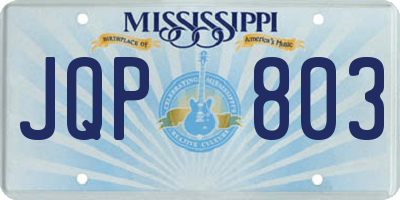 MS license plate JQP803