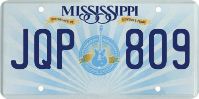 MS license plate JQP809