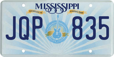 MS license plate JQP835