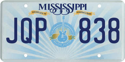 MS license plate JQP838