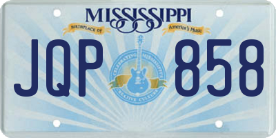 MS license plate JQP858