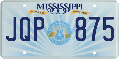 MS license plate JQP875