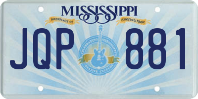 MS license plate JQP881