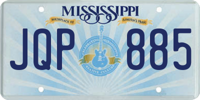 MS license plate JQP885