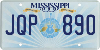 MS license plate JQP890