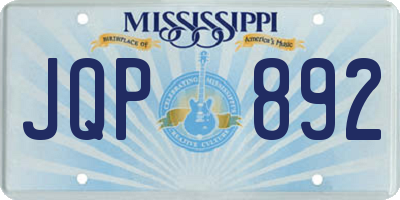 MS license plate JQP892