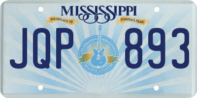 MS license plate JQP893