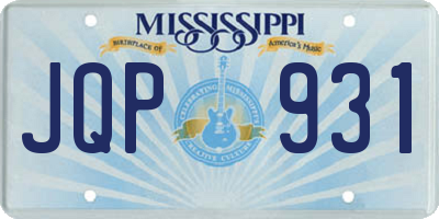 MS license plate JQP931