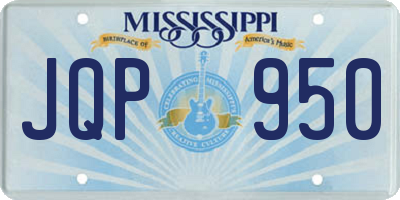 MS license plate JQP950