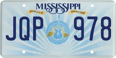 MS license plate JQP978
