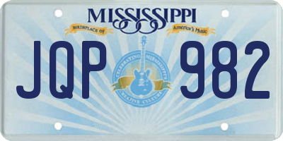 MS license plate JQP982
