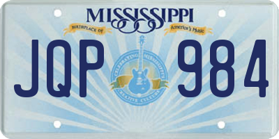 MS license plate JQP984