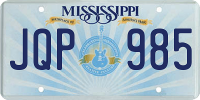 MS license plate JQP985