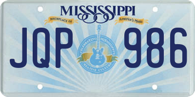MS license plate JQP986