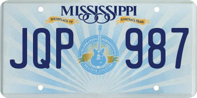 MS license plate JQP987