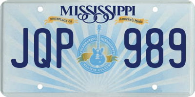 MS license plate JQP989