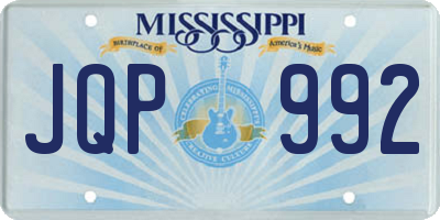MS license plate JQP992