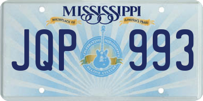 MS license plate JQP993