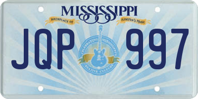 MS license plate JQP997