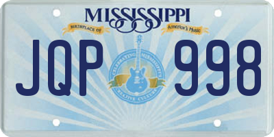 MS license plate JQP998