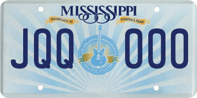 MS license plate JQQ000