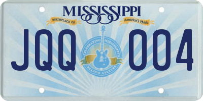 MS license plate JQQ004