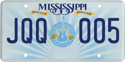 MS license plate JQQ005