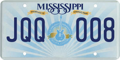 MS license plate JQQ008